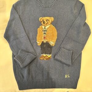 Ralph Lauren Blue Sweater with Bear Design